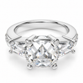 Eternal Radiance Cushion-Cut Lab-Grown Diamond Three-Stone Engagement Ring | ELVORIQUE
