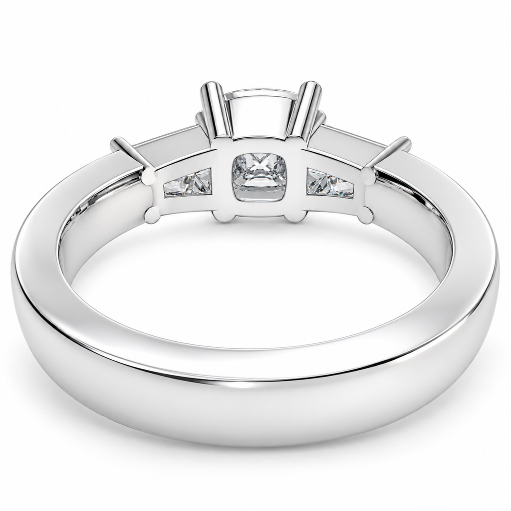 Eternal Radiance Cushion-Cut Lab-Grown Diamond Three-Stone Engagement Ring | ELVORIQUE