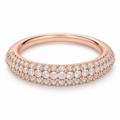 Three-Row Lab-Grown Diamond Band in Rose Gold