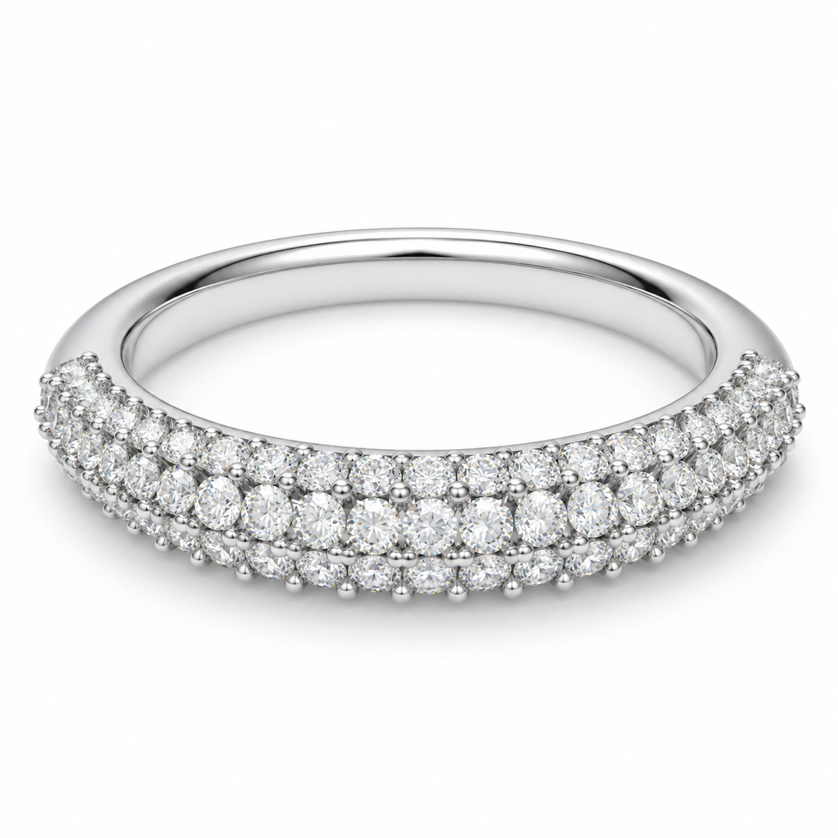 ELVORIQUE 0.50 CTW Three-Row Lab-Grown Diamond Wedding Band