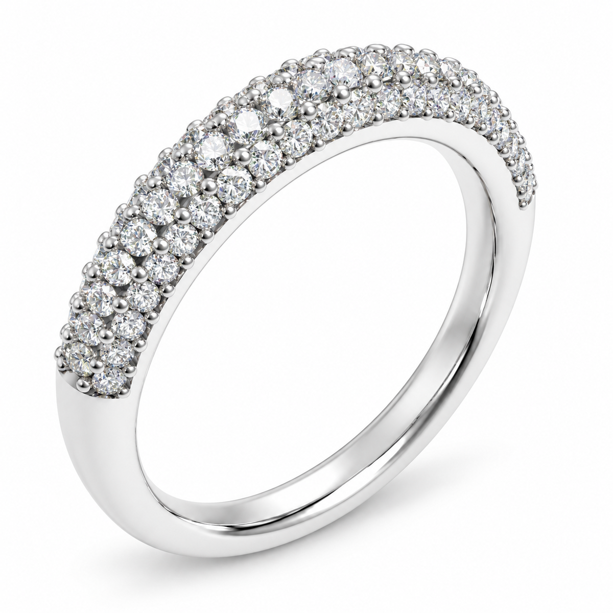 ELVORIQUE 0.50 CTW Three-Row Lab-Grown Diamond Wedding Band