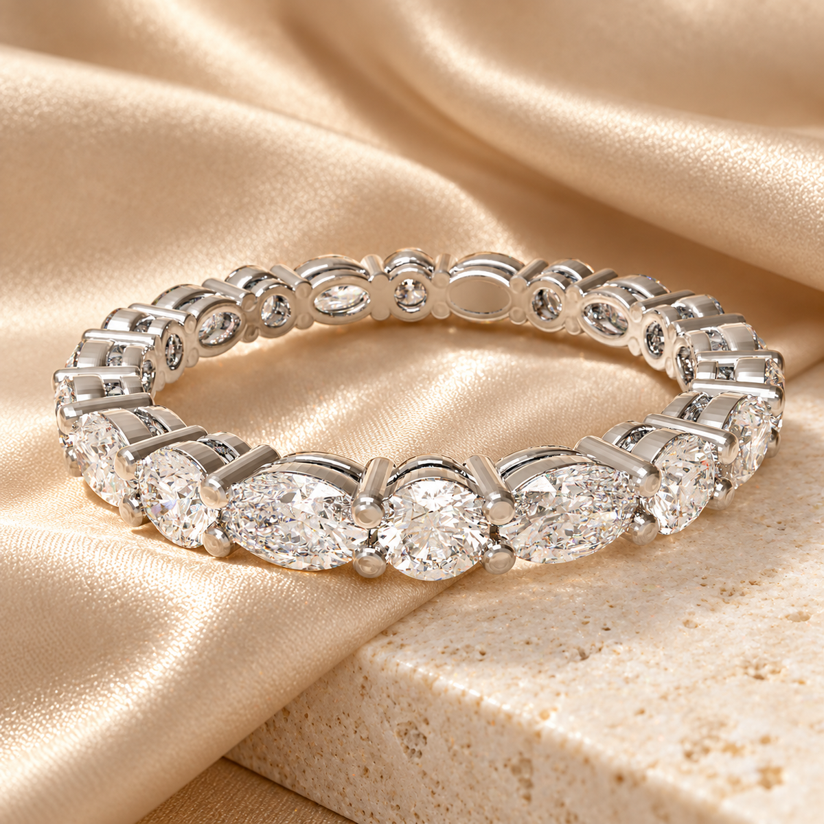 Oval & Round Lab-Grown Diamond Full Eternity Band