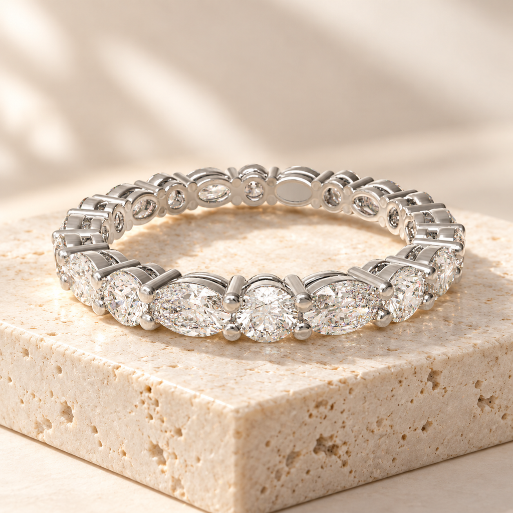 Oval & Round Lab-Grown Diamond Full Eternity Band