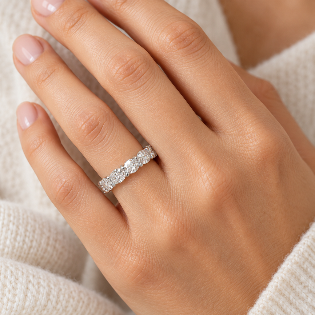 Oval & Round Lab-Grown Diamond Full Eternity Band