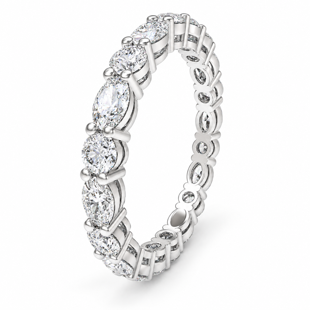 Oval & Round Lab-Grown Diamond Full Eternity Band