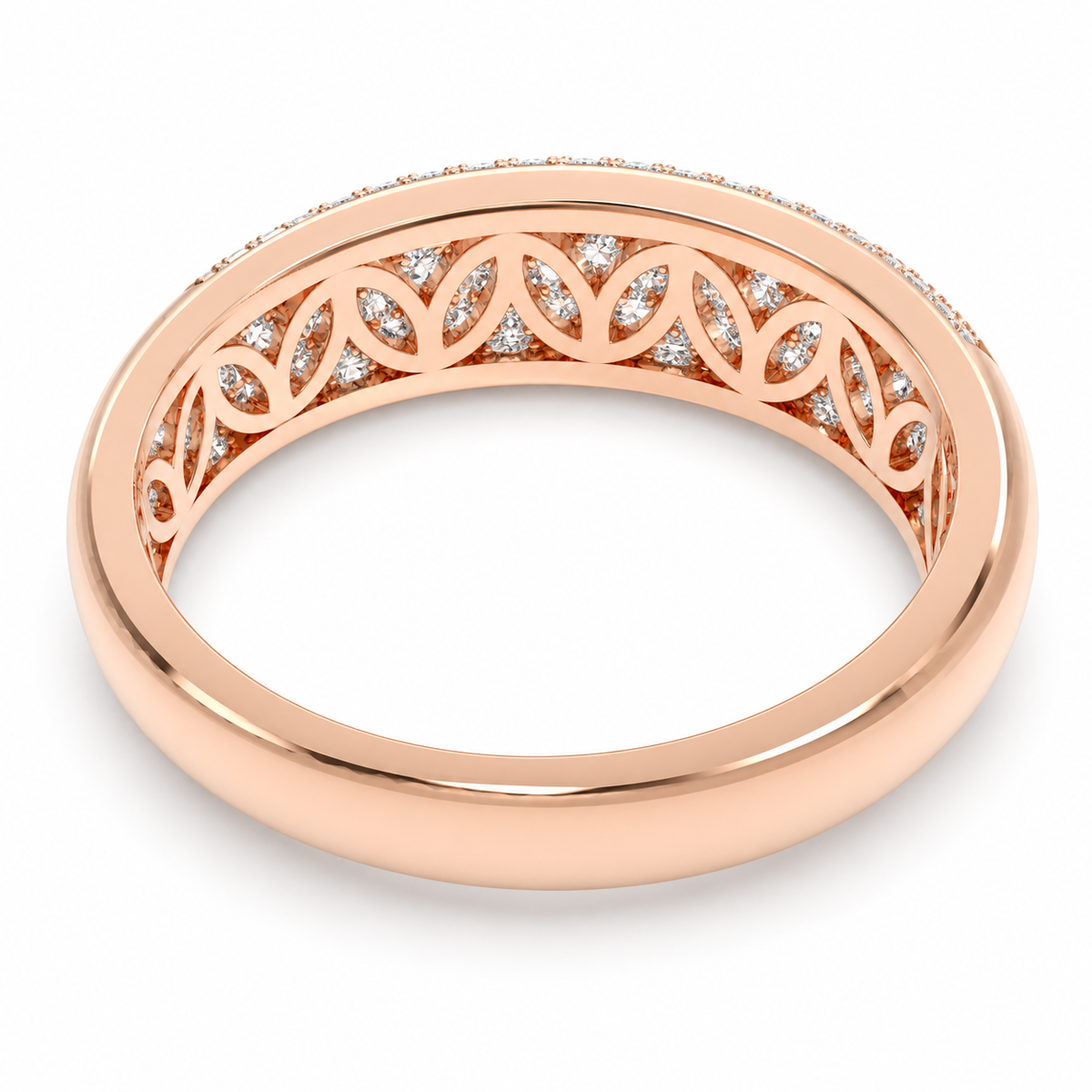 ELVORIQUE 0.73 CTW Multi-Row Pavé Lab-Grown Diamond Ring in Rose Gold