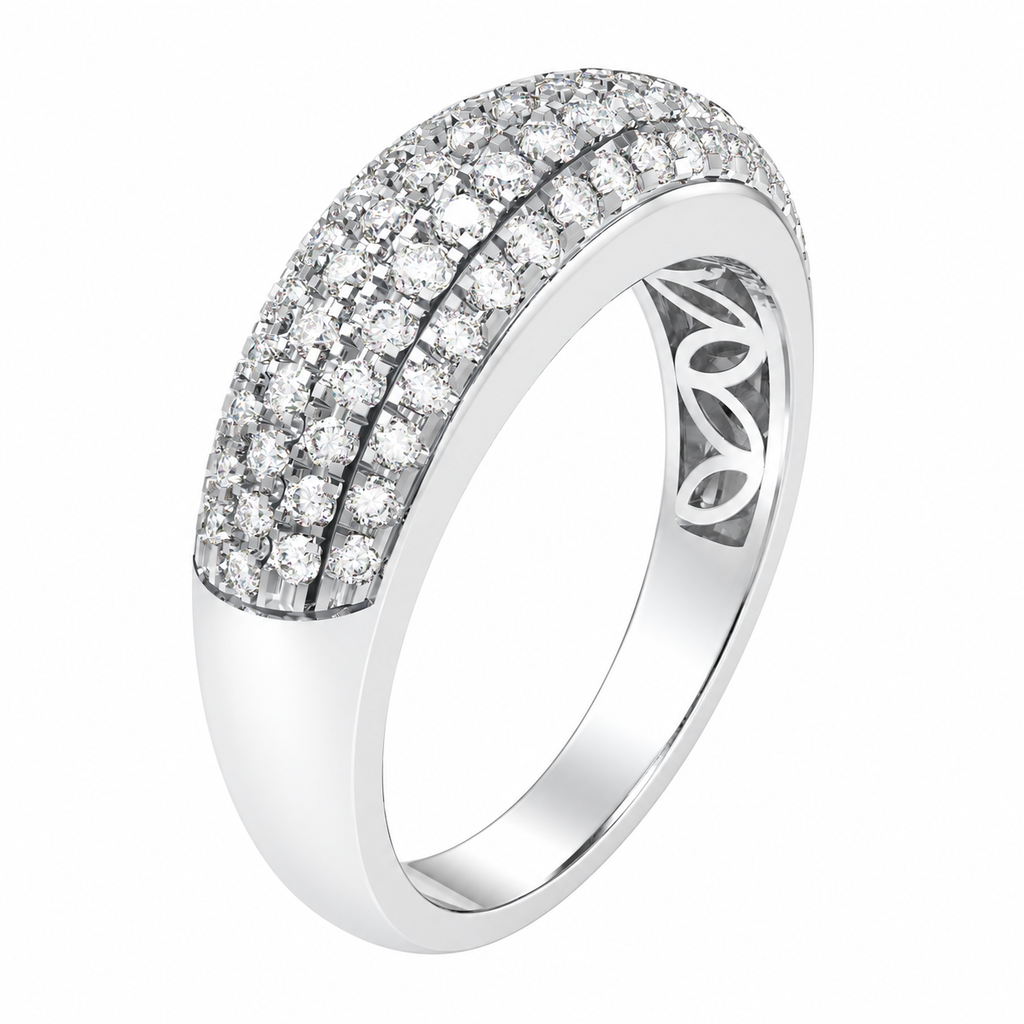 ELVORIQUE 0.73 CTW Multi-Row Pavé Lab-Grown Diamond Ring