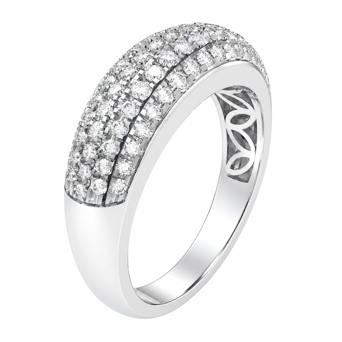 ELVORIQUE 0.73 CTW Multi-Row Pavé Lab-Grown Diamond Ring