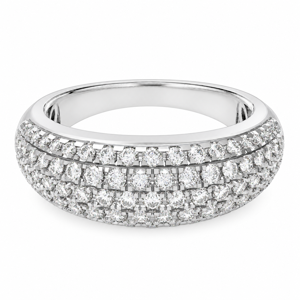 ELVORIQUE 0.73 CTW Multi-Row Pavé Lab-Grown Diamond Ring