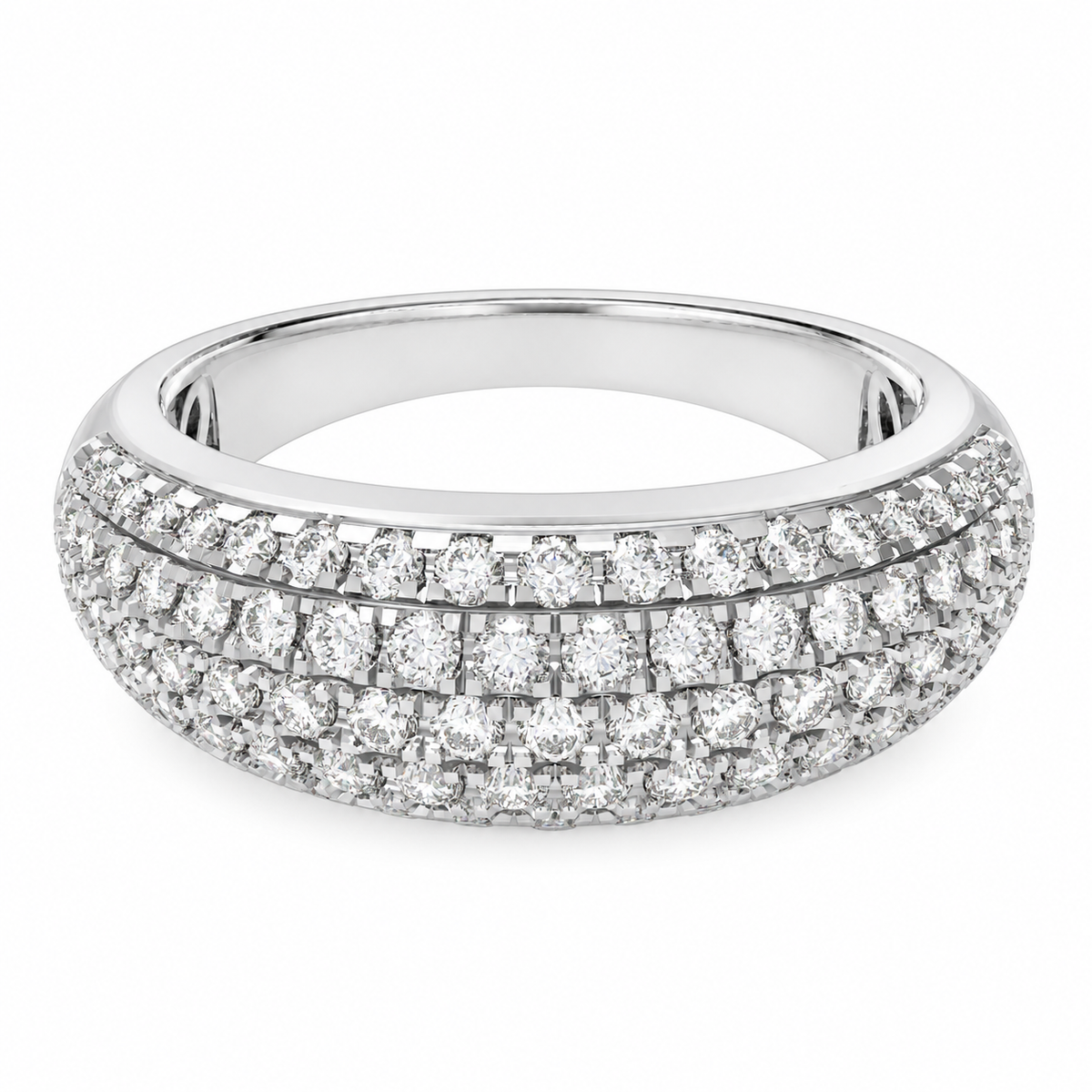 ELVORIQUE 0.73 CTW Multi-Row Pavé Lab-Grown Diamond Ring