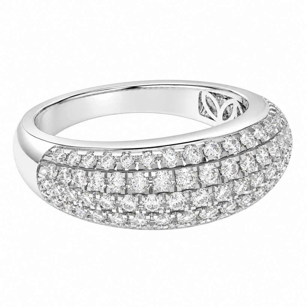 ELVORIQUE 0.73 CTW Multi-Row Pavé Lab-Grown Diamond Ring