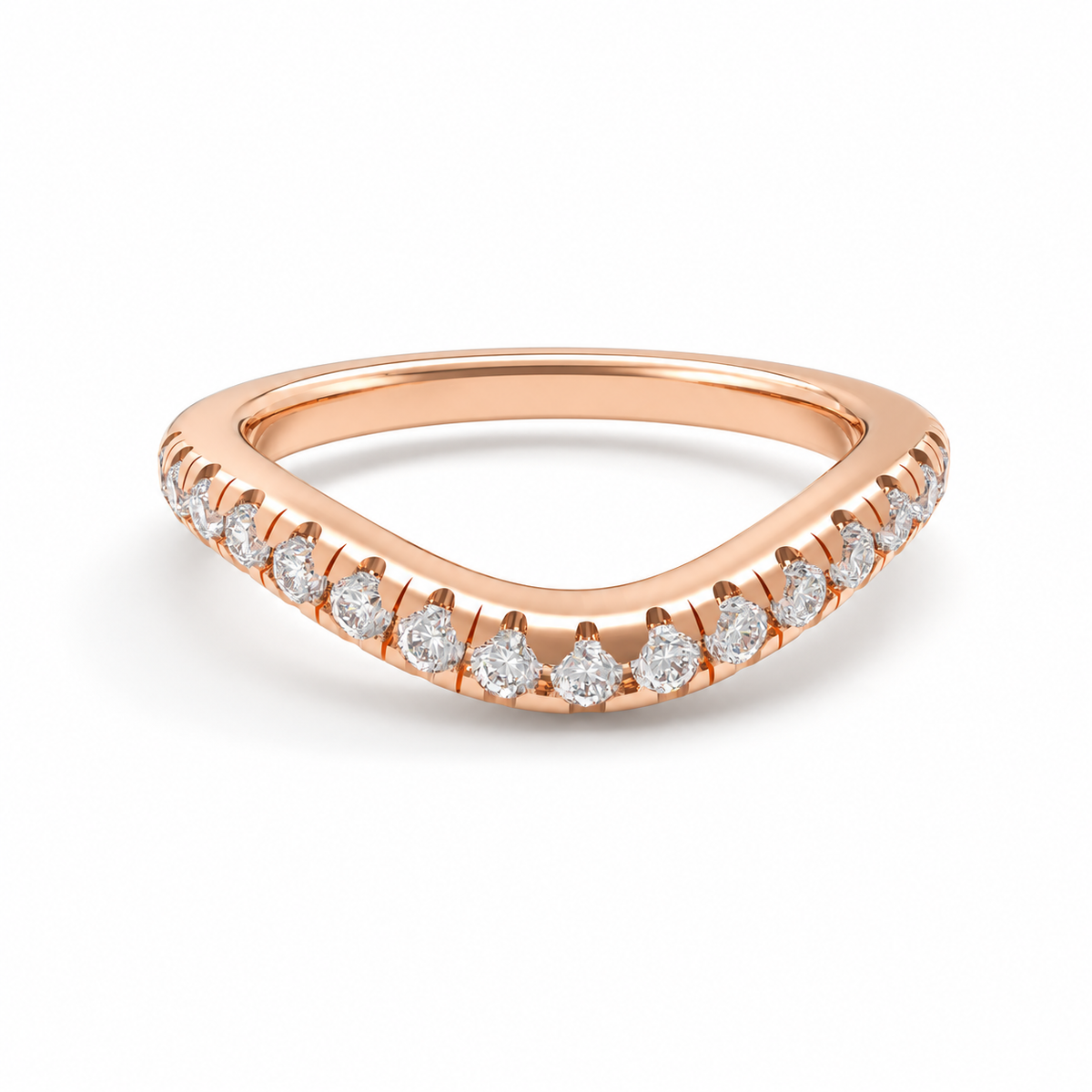 ELVORIQUE 3 Carat Lab-Grown Diamond Bridal Ring Set with Pavé Band in 14K Rose Gold
