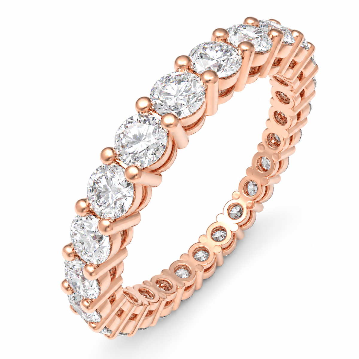 Rose Gold Round Lab-Grown Diamond Full Eternity Band