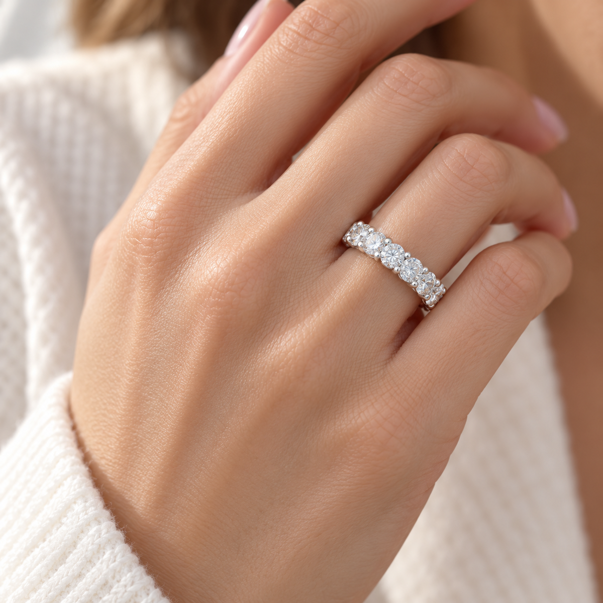 Round Lab-Grown Diamond Full Eternity Band