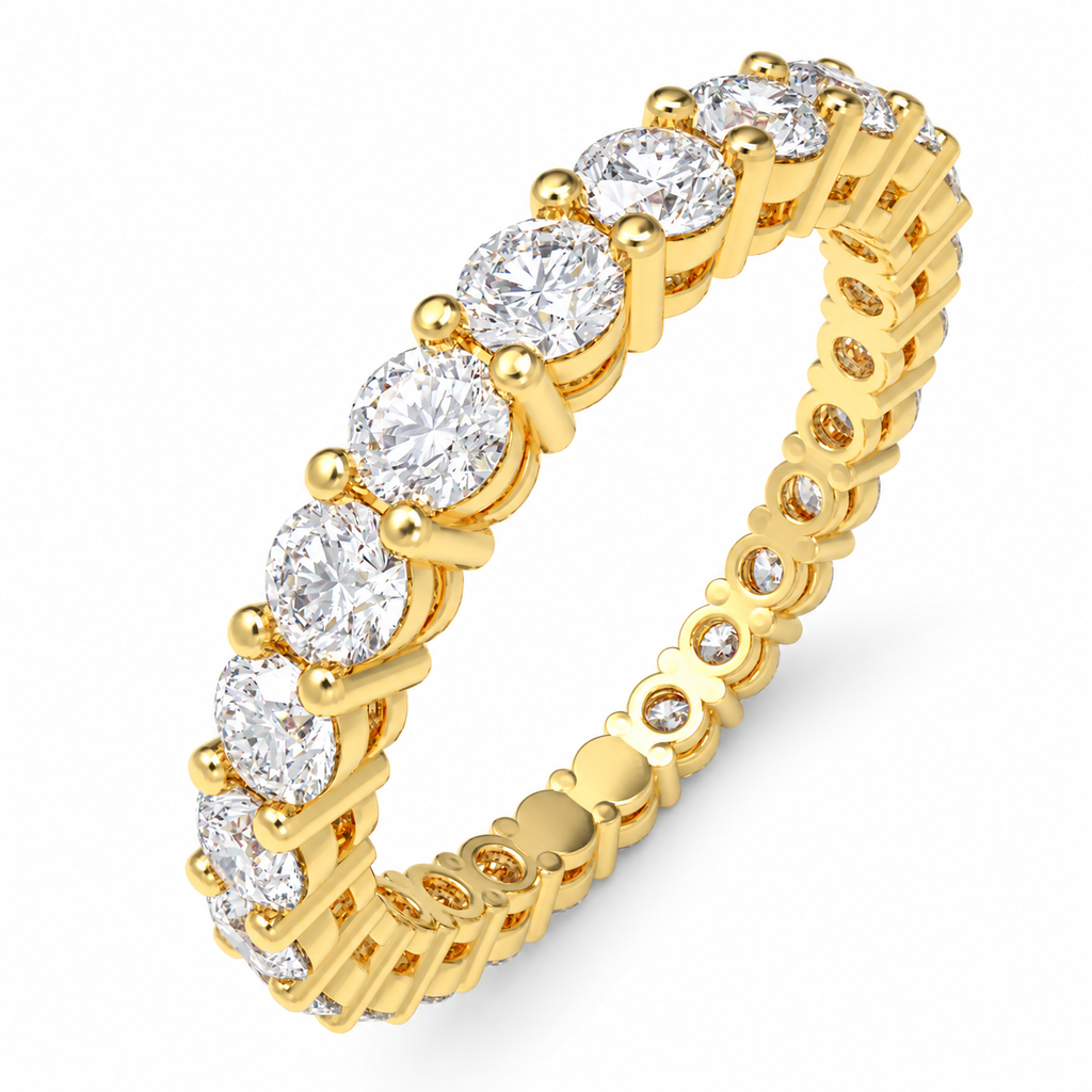 Yellow Gold Round Lab-Grown Diamond Full Eternity Band