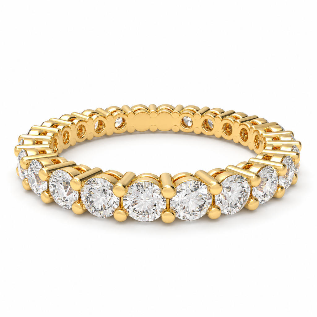 Yellow Gold Round Lab-Grown Diamond Full Eternity Band
