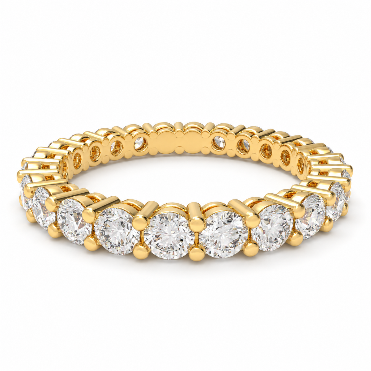 Yellow Gold Round Lab-Grown Diamond Full Eternity Band