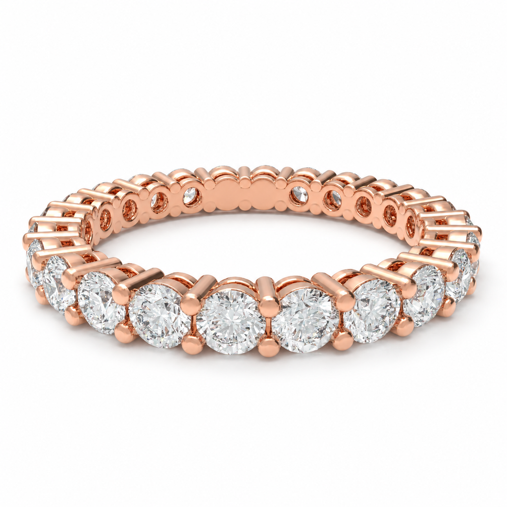 Rose Gold Round Lab-Grown Diamond Full Eternity Band