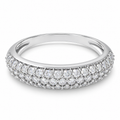 ELVORIQUE Triple-Row Pavé Lab-Grown Diamond Wedding Band