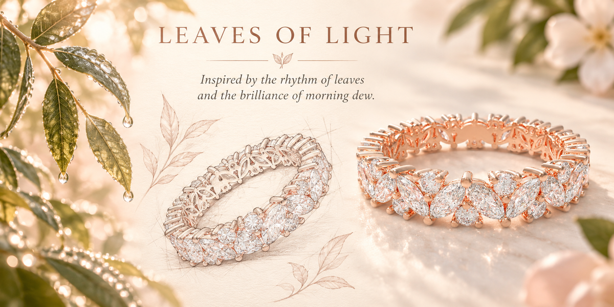 ELVORIQUE Marquise & Round Lab-Grown Diamond Eternity Ring