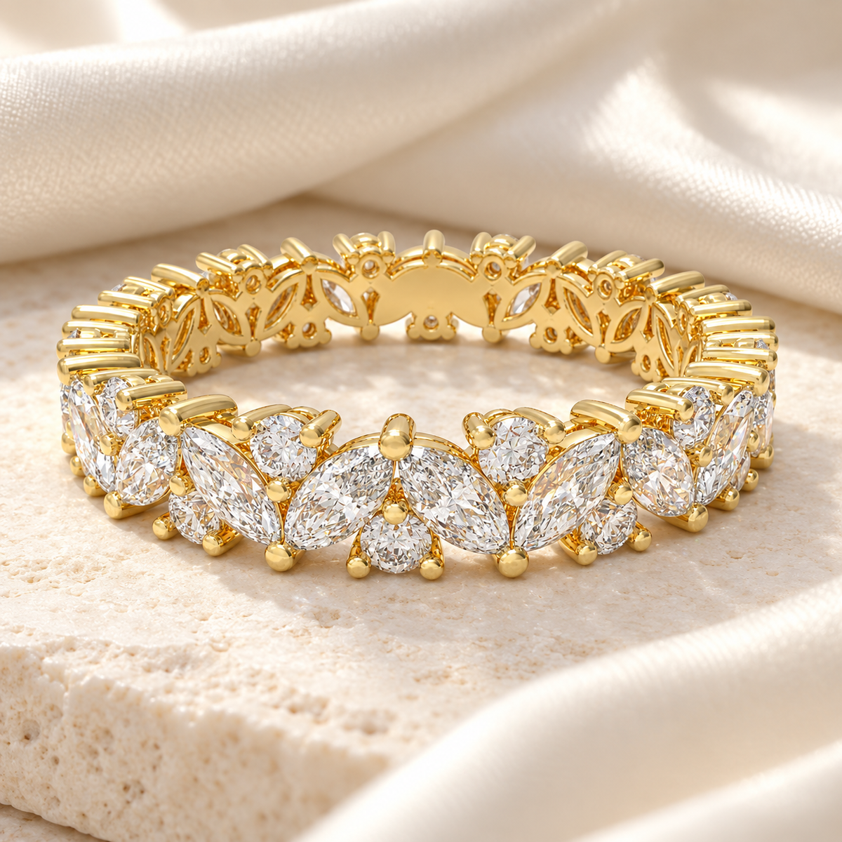 Marquise & Round Lab-Grown Diamond Eternity Band