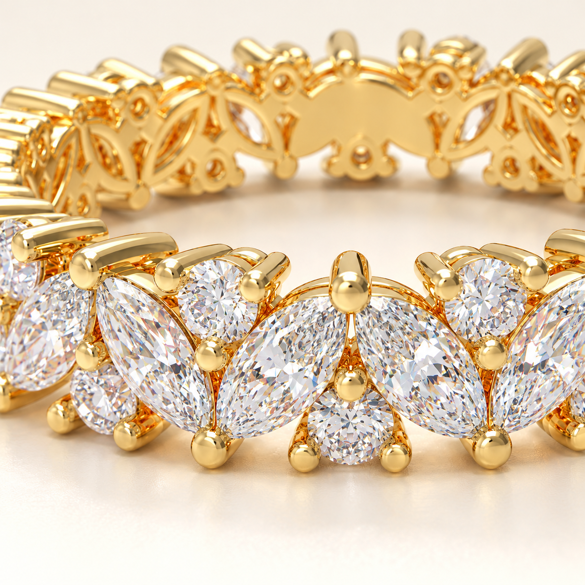 Marquise & Round Lab-Grown Diamond Eternity Band