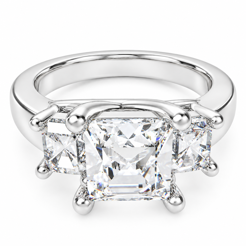 ELVORIQUE Triple-Row Pavé Lab-Grown Diamond Wedding Band