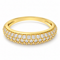 ELVORIQUE Triple-Row Pavé Lab-Grown Diamond Wedding Band