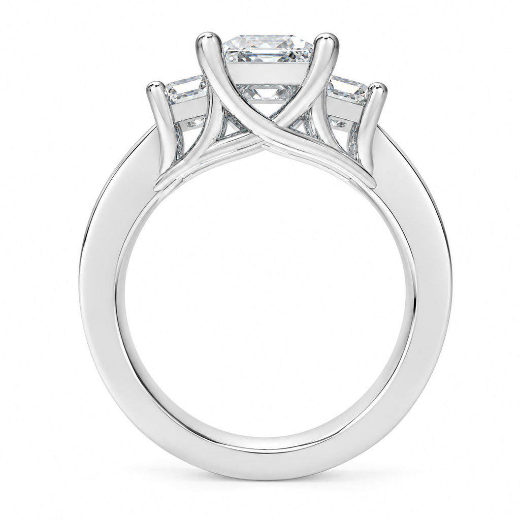 ELVORIQUE Triple-Row Pavé Lab-Grown Diamond Wedding Band