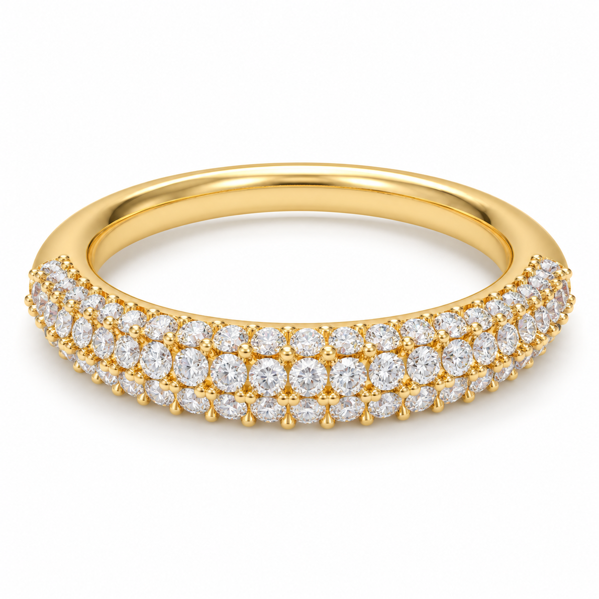 ELVORIQUE Celestial Orbit 0.50 CTW Three-Row Lab-Grown Diamond Wedding Band