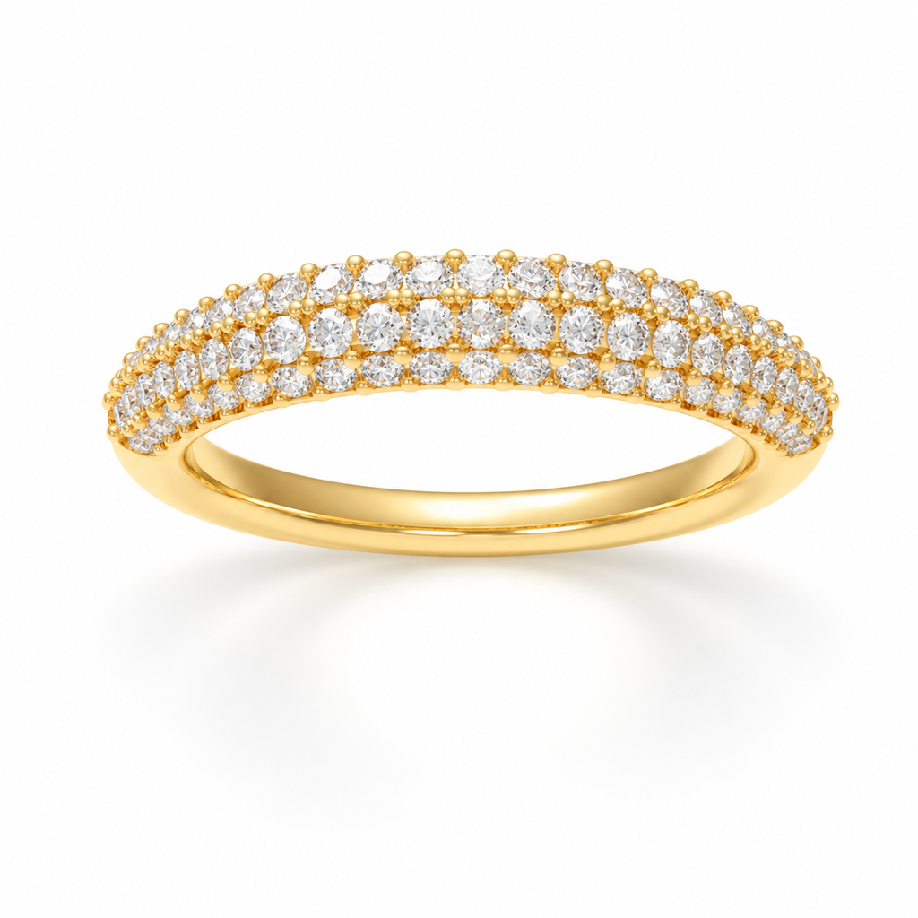 ELVORIQUE Celestial Orbit 0.50 CTW Three-Row Lab-Grown Diamond Wedding Band