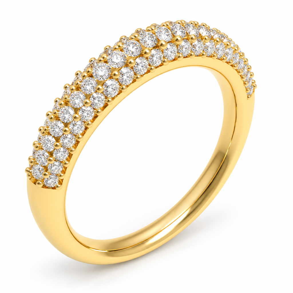 ELVORIQUE Celestial Orbit 0.50 CTW Three-Row Lab-Grown Diamond Wedding Band