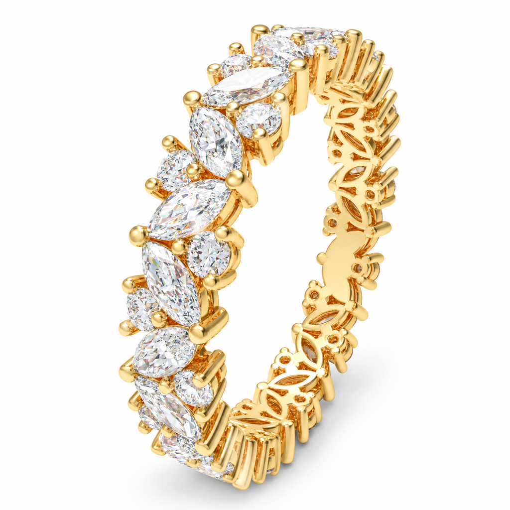 Marquise & Round Lab-Grown Diamond Eternity Band