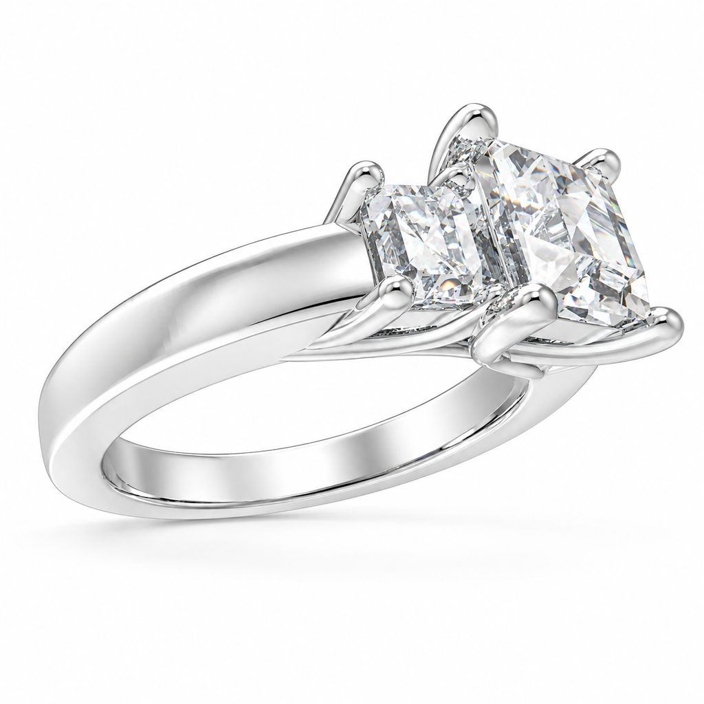 ELVORIQUE Triple-Row Pavé Lab-Grown Diamond Wedding Band