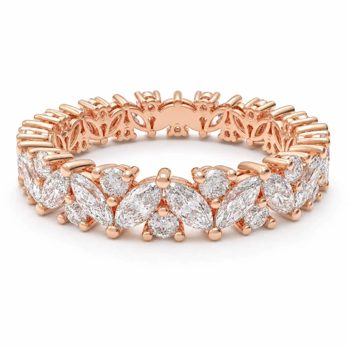 ELVORIQUE JEWELRY ELVORIQUE Marquise & Round Lab-Grown Diamond Eternity Ring