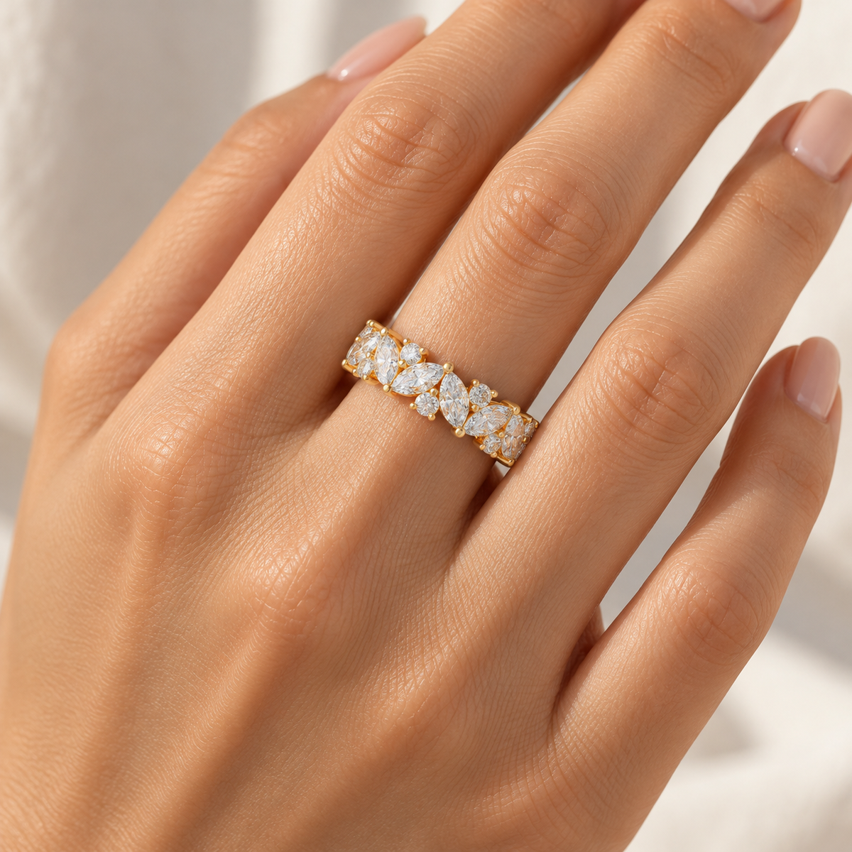 Marquise & Round Lab-Grown Diamond Eternity Band