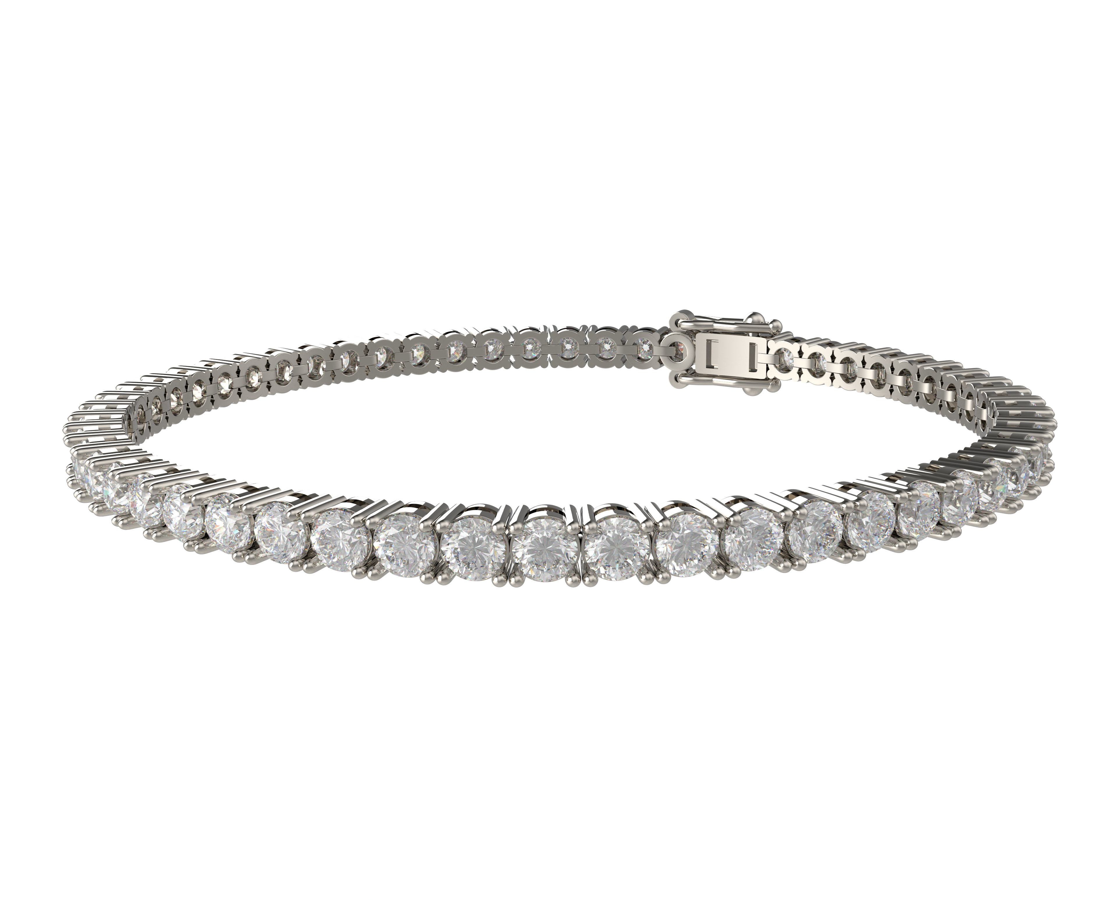 Ophelia Eternity 4-10ct 14K Gold Lab-grown diamond Tennis Bracelet, 4-Prong, D-VVS2/SI1 - Free Engraving