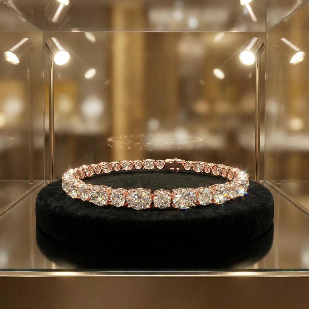 ELVORIQUE 4–10 CTW Lab-Grown Diamond Tennis Bracelet in Rose Gold