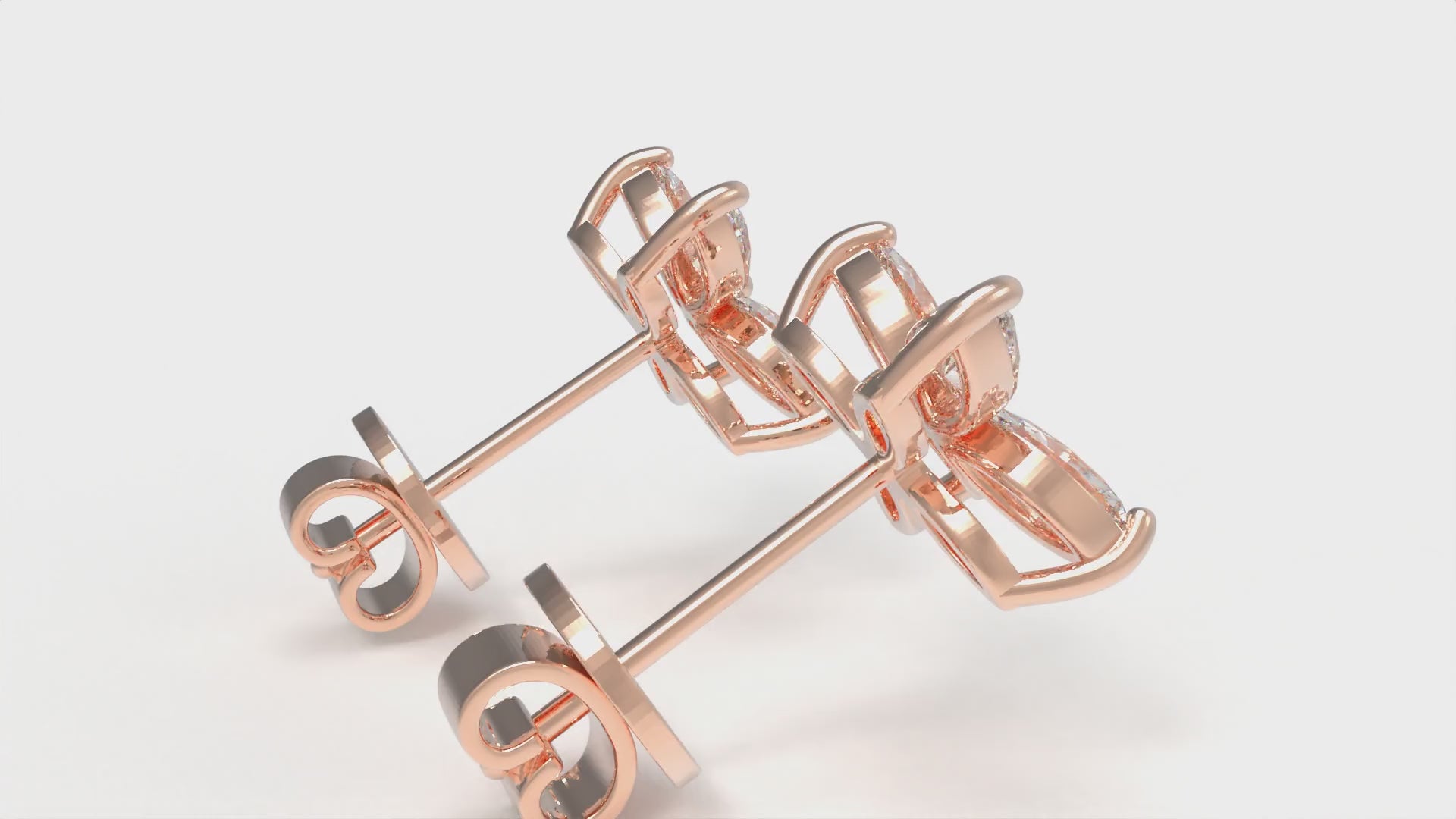 Classic Marquise Lab-Grown Diamond Stud Earrings in Gold | 1ct or 2ct Total Weight