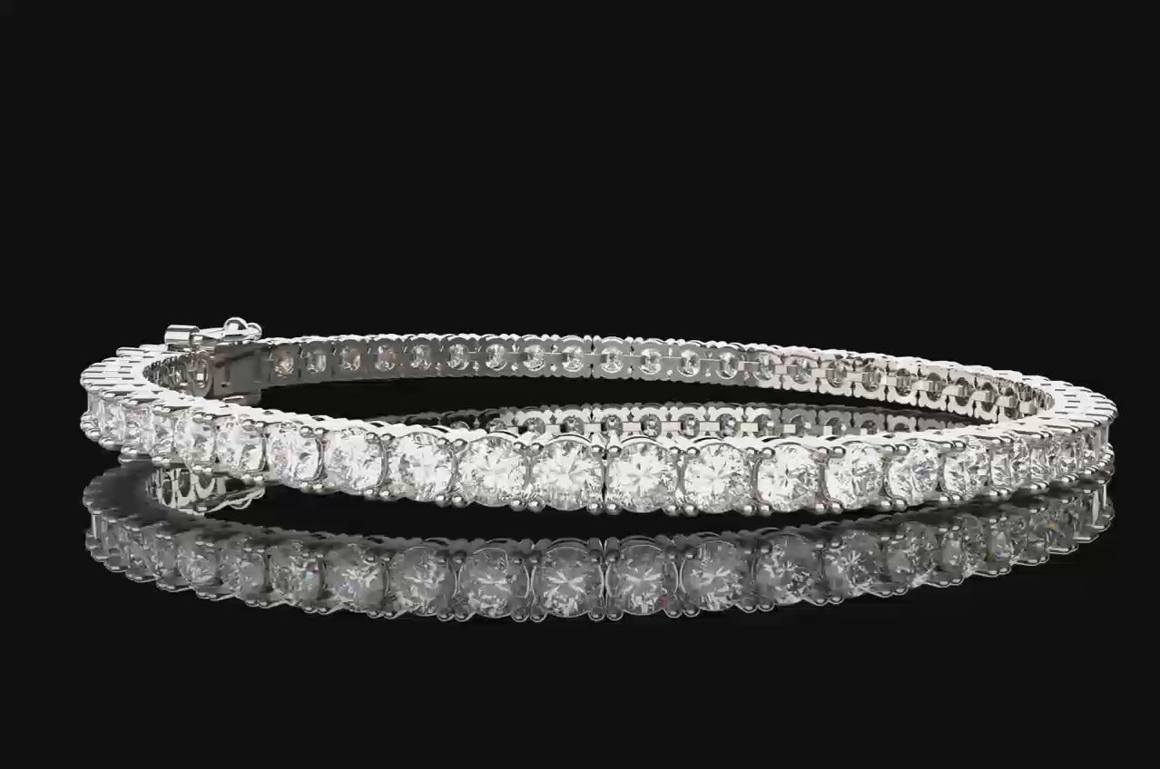 Ophelia Eternity 4-10ct 14K Gold Lab-grown diamond Tennis Bracelet, 4-Prong, D-VVS2/SI1 - Free Engraving