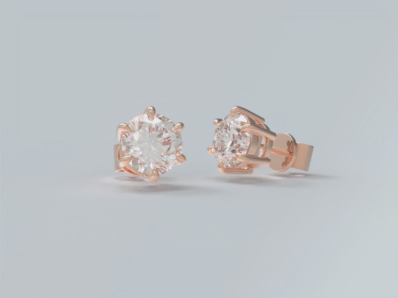 Lab - Grown Diamond Stud Earrings, 0.5CT/1CT Each, 9K/14K/18K Gold (White/Rose/Yellow) & Platinum, Ideal for Daily Wear, Gifting on Anniversaries, Holidays, etc.