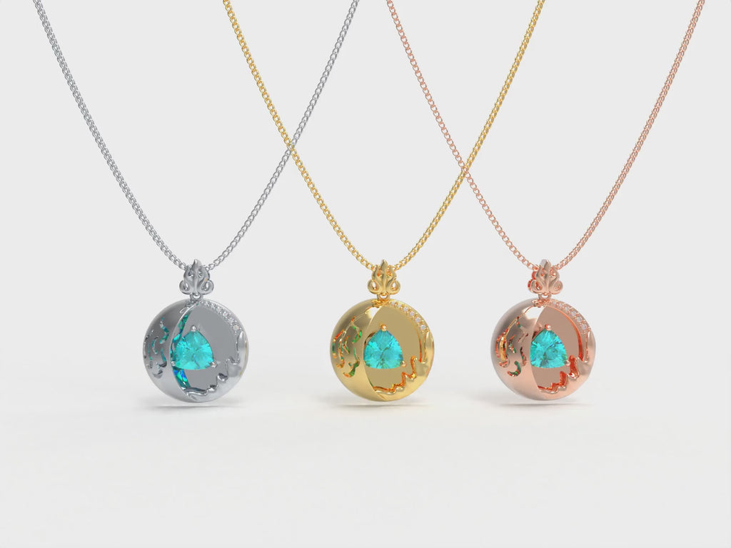 1CT Pear-Cut Lab-Grown Paraíba & Diamond Pendant Necklace