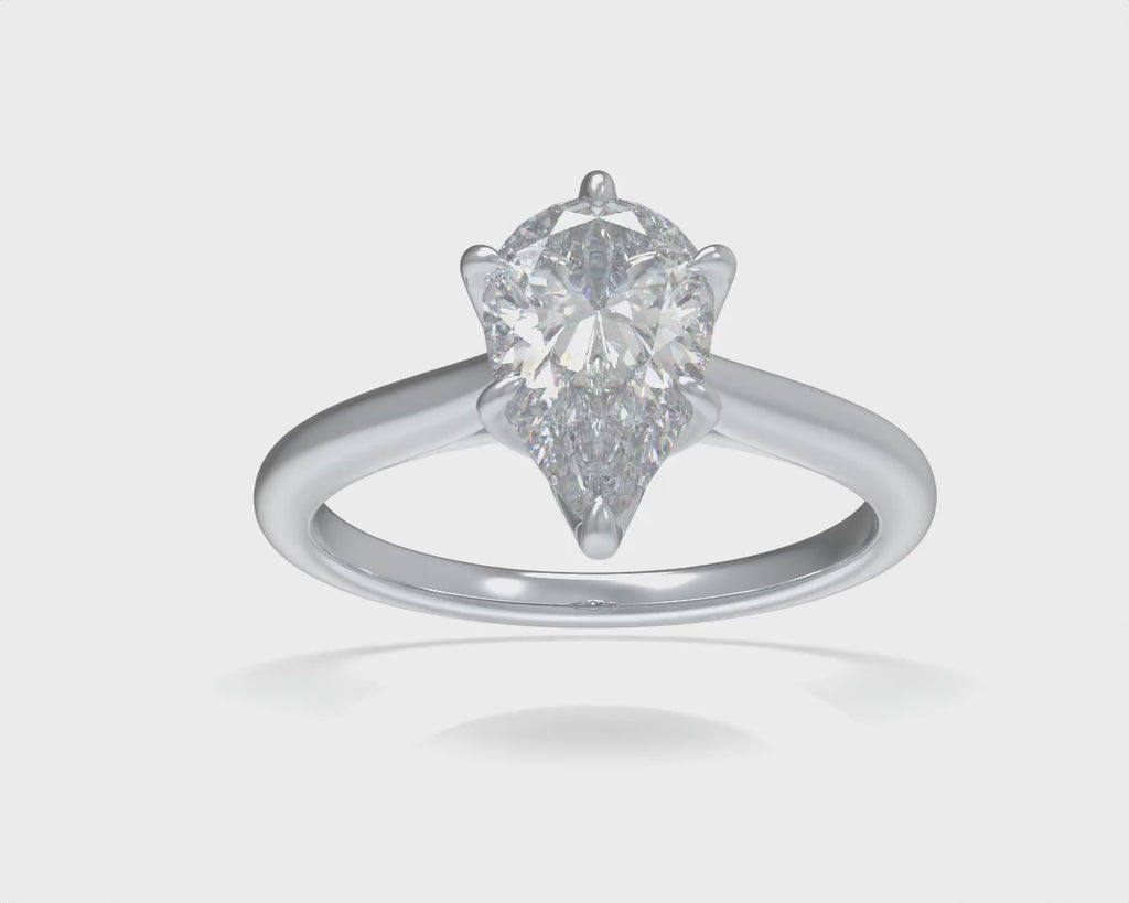 Luminous Dewdrop 2CT Pear-Cut Lab-Grown Diamond Solitaire Ring
