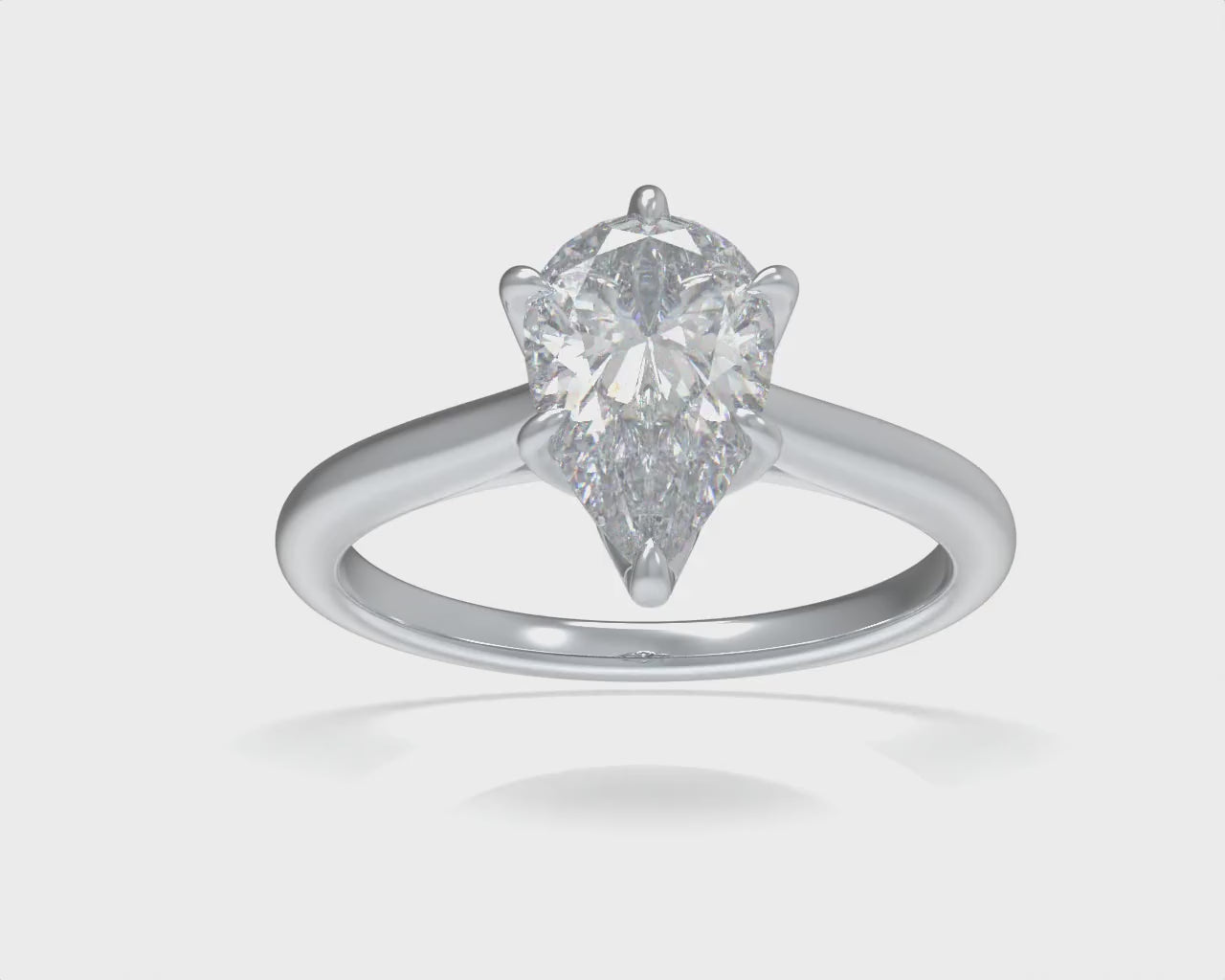 Luminous Dewdrop 2CT Pear-Cut Lab-Grown Diamond Solitaire Ring