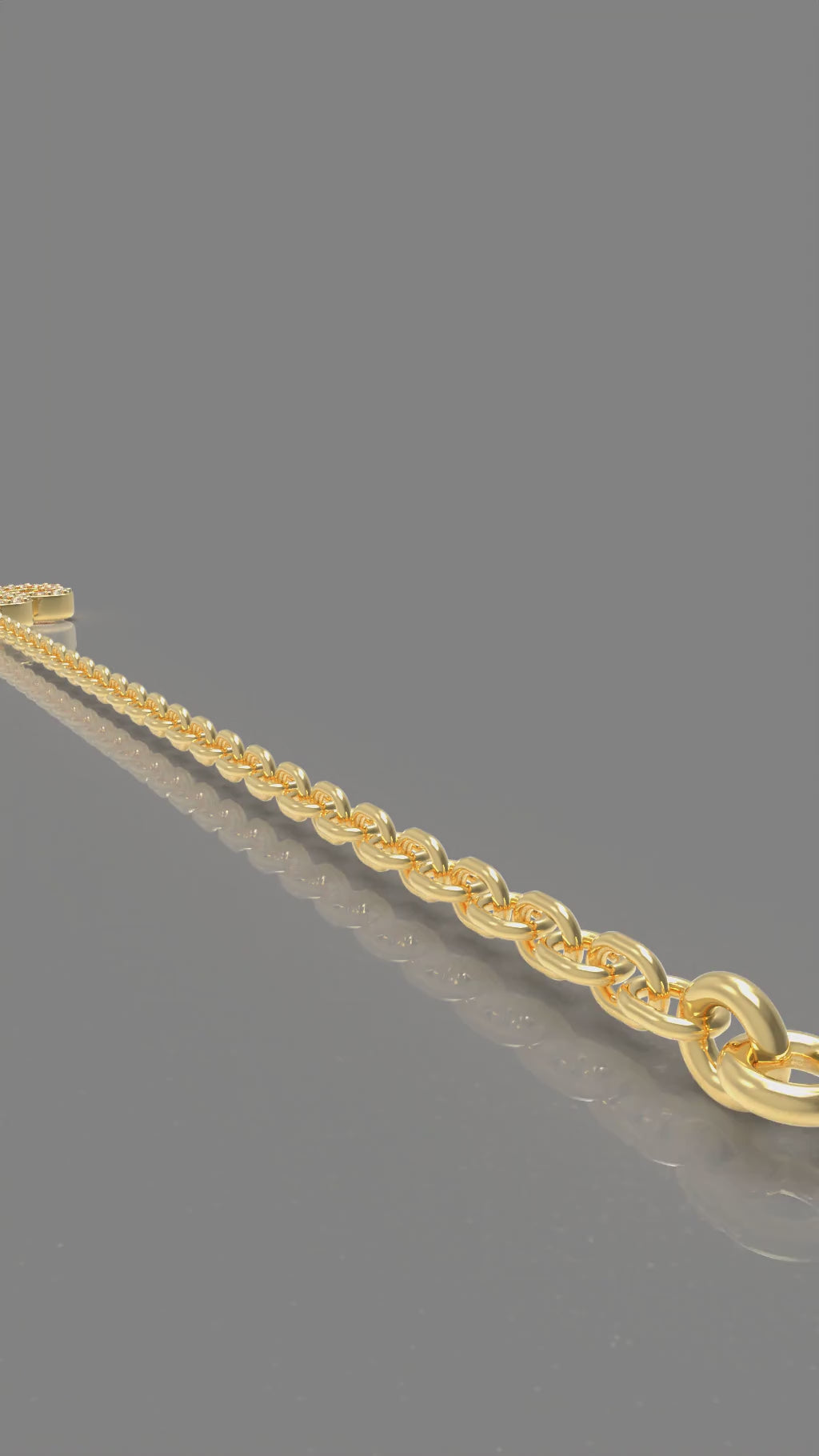 Lucky Hearts Clover Lab-Grown Diamond Bracelet in Yellow Gold