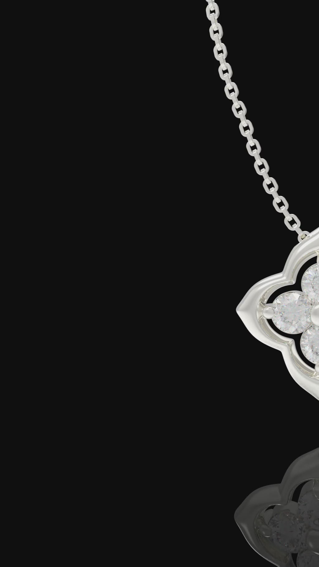 Song-Inspired Four-Petal Moissanite Pendant Necklace