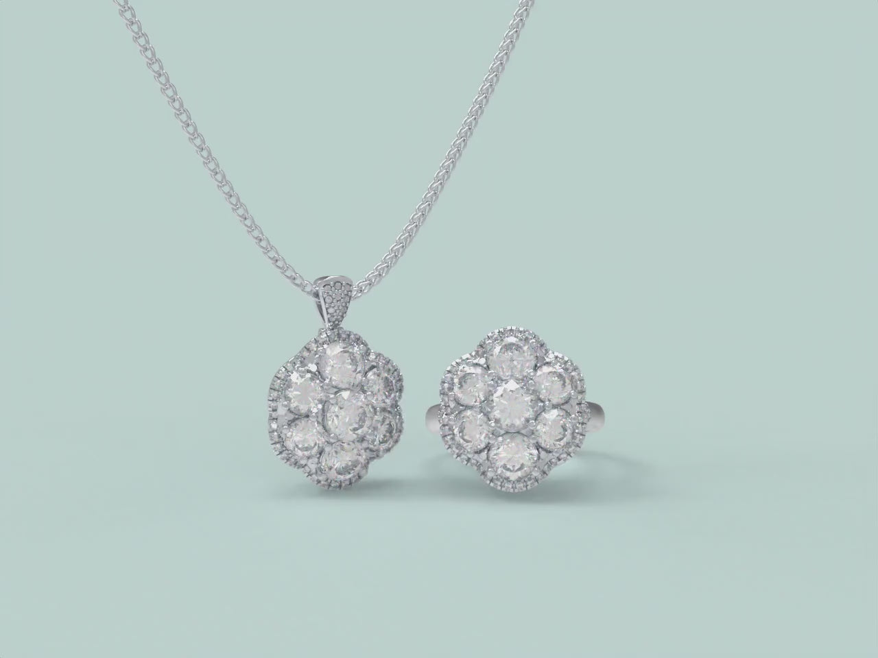 Frost Bloom Lab-Grown Diamond Convertible Ring & Pendant Set