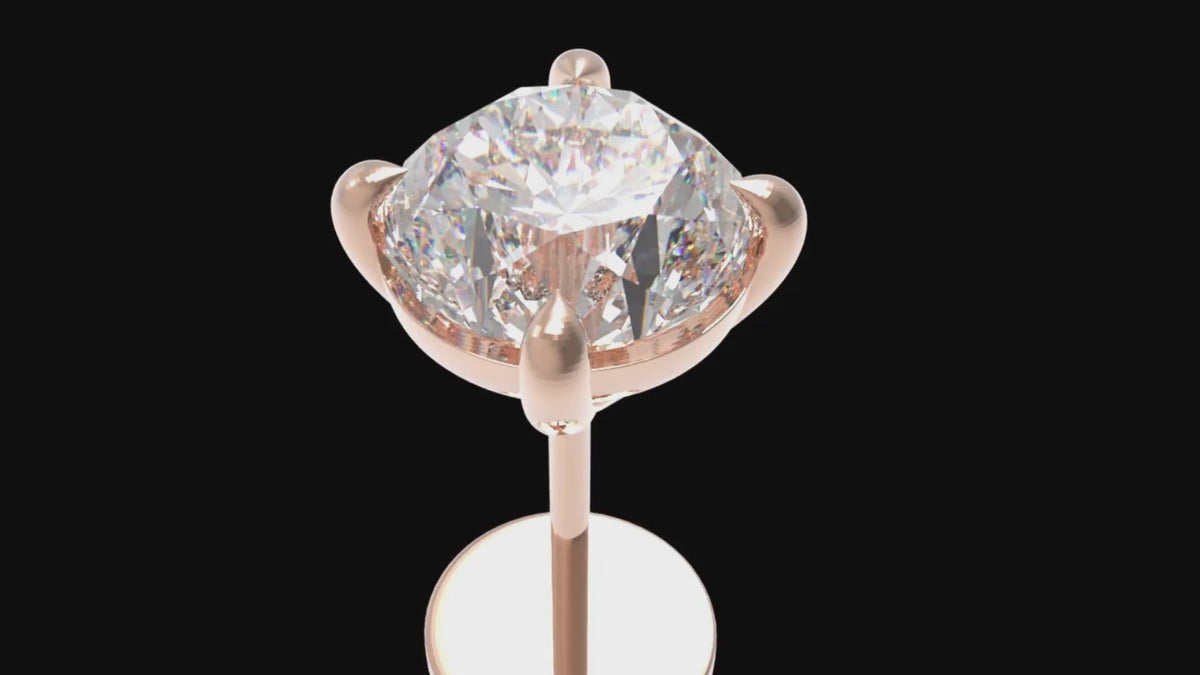 Rose Dawn Light Lab-Grown Diamond Solitaire Stud Earrings