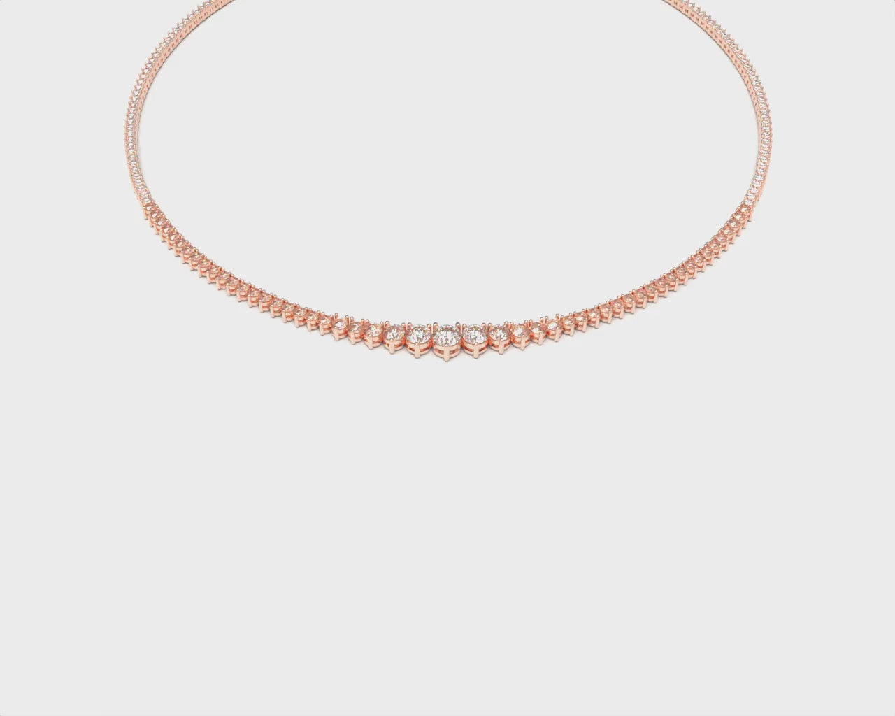 Lab-Grown Diamond Necklace, 8ct/10ct D-E Color VVS1-VVS2, 10K/14K Rose Gold, 16 Inch Elegant Gift for Women