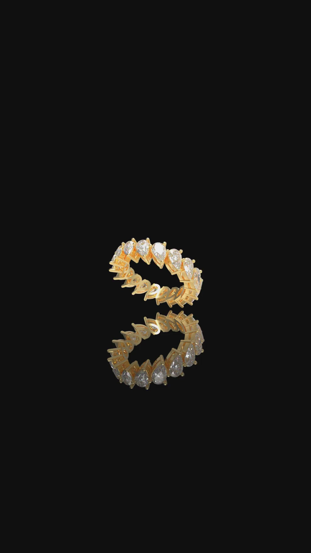 Drops of Eternity 3 CTW Pear Lab-Grown Diamond Full Eternity Band in Yellow Gold